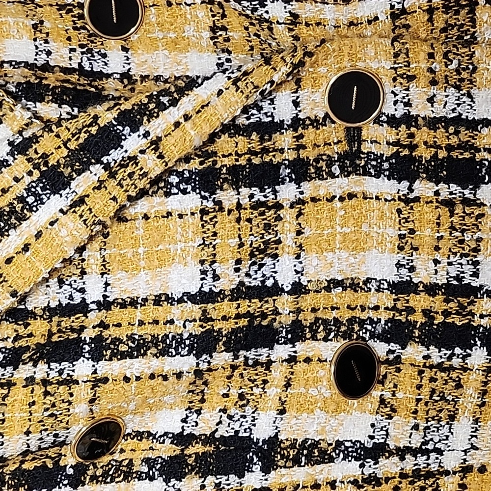 Lord & Taylor Vintage Plaid Double-Breasted  Tweed Blazer Jacket Size 4 - Picture 8 of 16